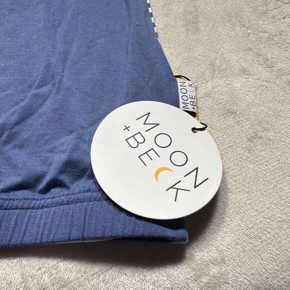 Moon + Beck Baby 0-3 Months Newborn Gown New Blue/White Striped One Piece - Picture 2 of 7